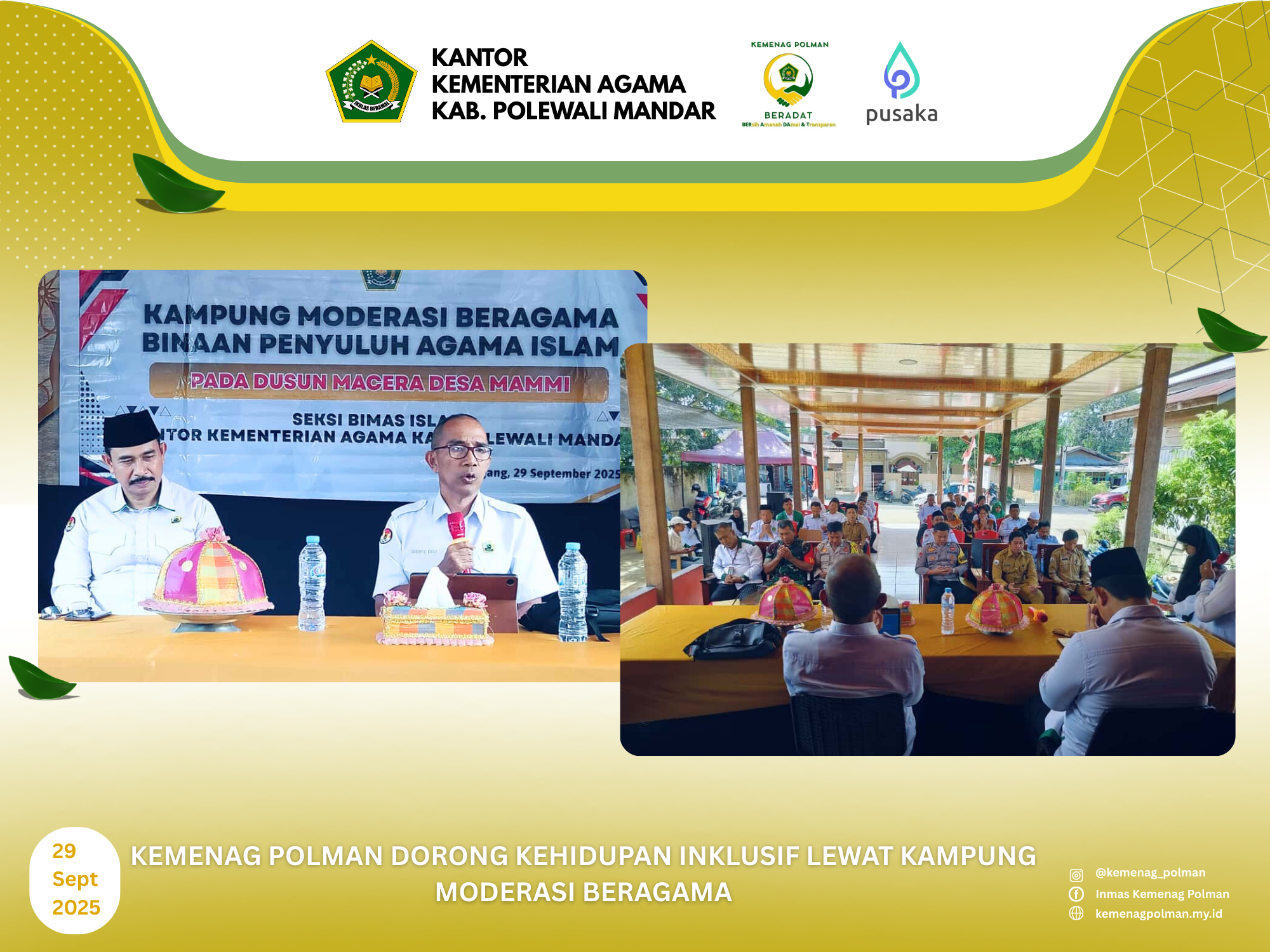 Kemenag Polman Dorong Kehidupan Inklusif Lewat Kampung Moderasi Beragama