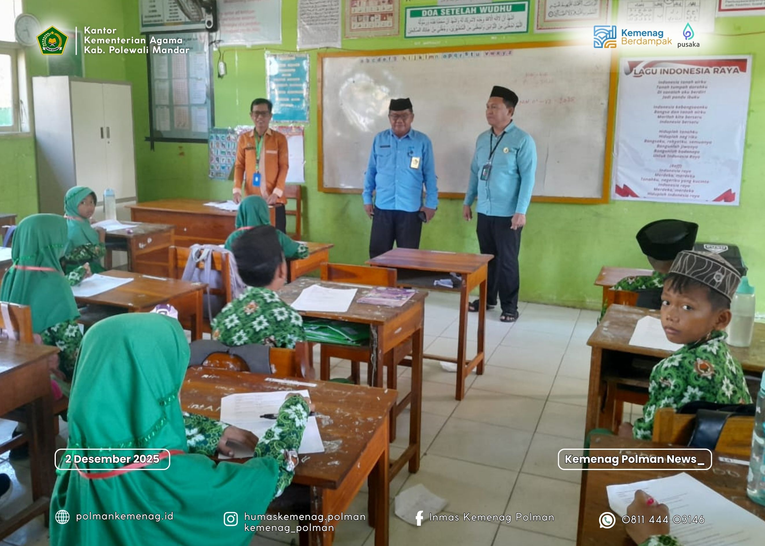 Kasi Penmad Kemenag Polman Pantau Pelaksanaan PAS di MIN 3 Polewali Mandar Rabu, 03 Desember 2025