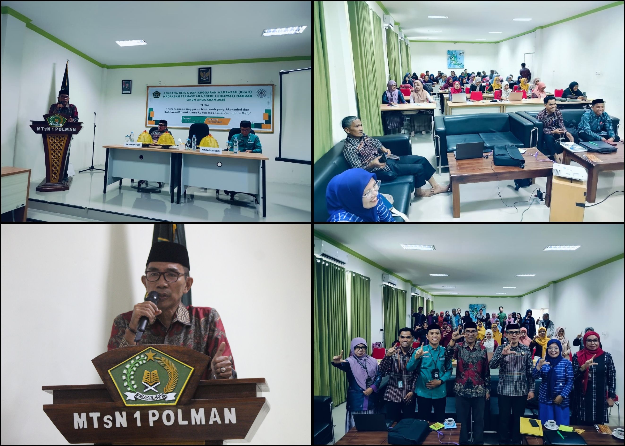 “Perencanaan Anggaran Madrasah yang Akuntabel dan Kolaboratif untuk Umat Rukun, Indonesia Damai dan Maju” Ka. Kan. Kemenag Polman Hadiri Rapat Kerja Anggaran Madrasah MTsN 1 Polewali Mandar