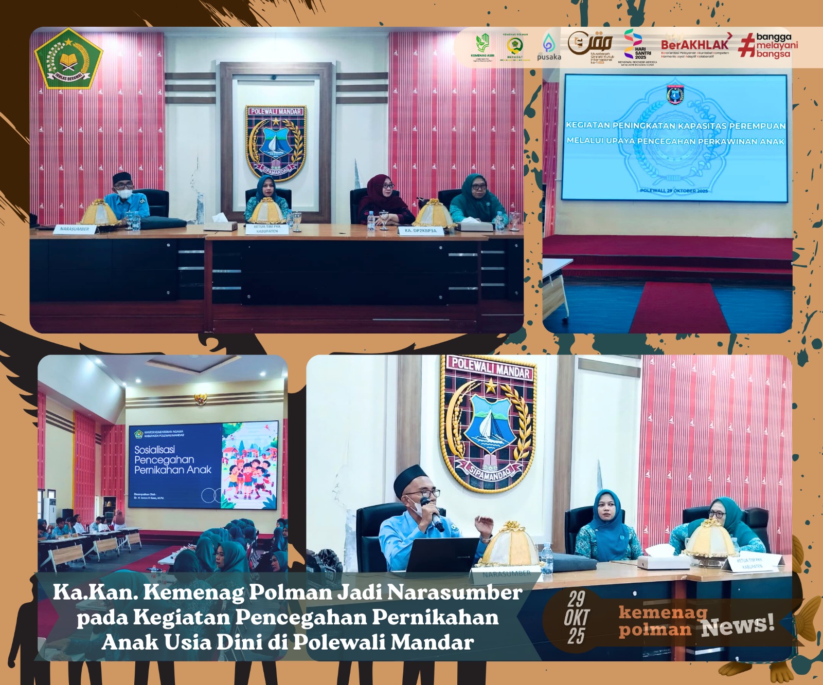 Ka.Kan. Kemenag Polman Jadi Narasumber pada Kegiatan Pencegahan Pernikahan Anak Usia Dini di Polewali Mandar