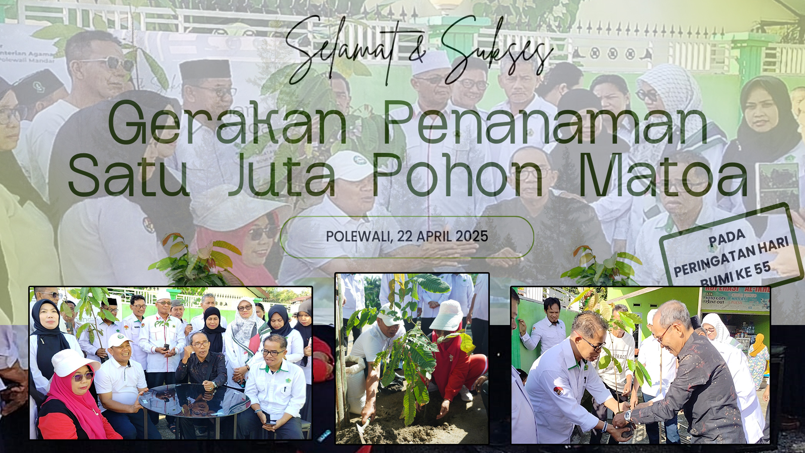 Wujudkan ASTA PROTAS “Ekoteologi” Kemenag RI, ASN Kemenag Polman Serentak Tanam Pohon di Hari Bumi.