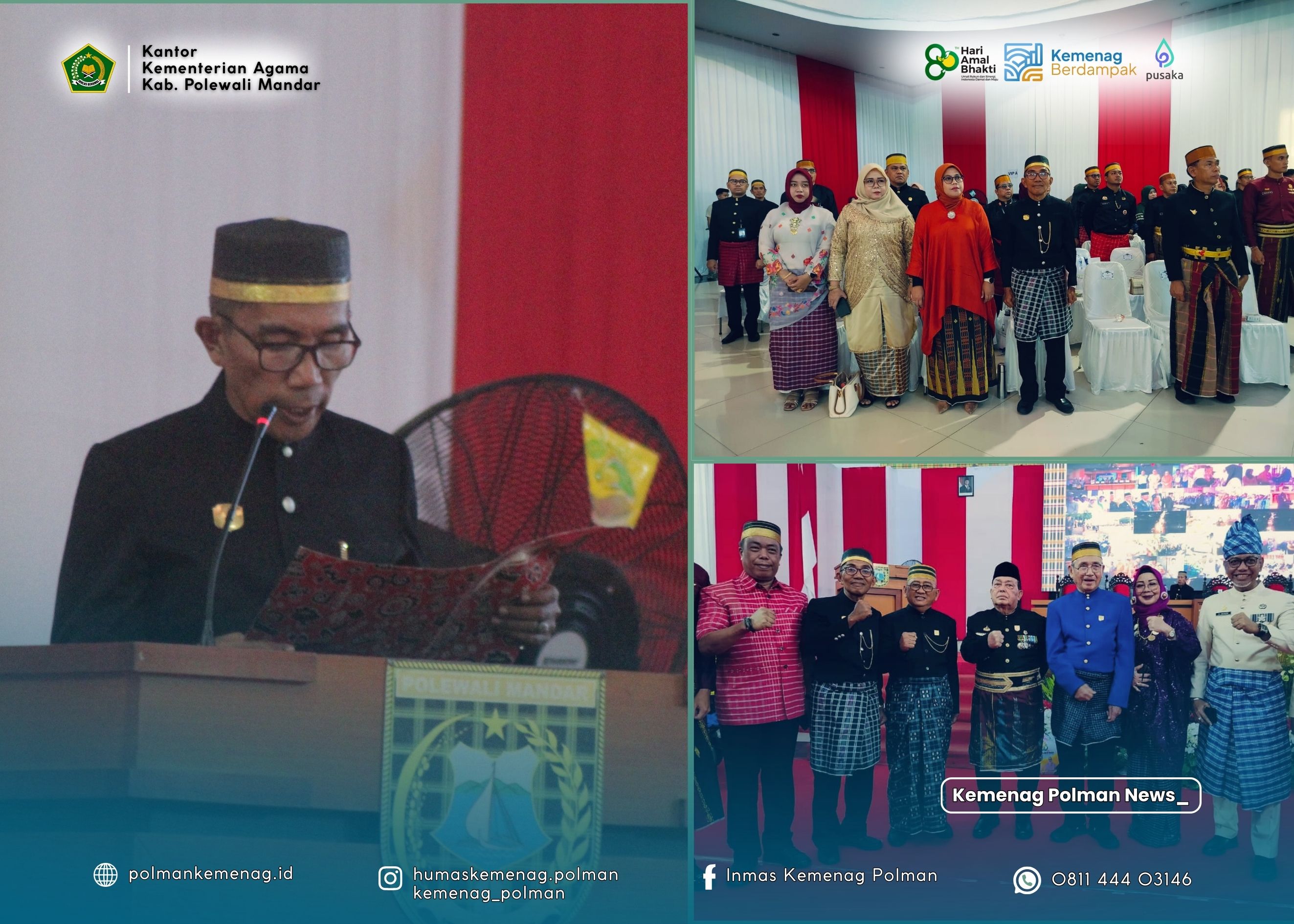 Kakan Kemenag Polman Pimpin Doa pada Sidang Paripurna HUT ke-66 Polewali Mandar