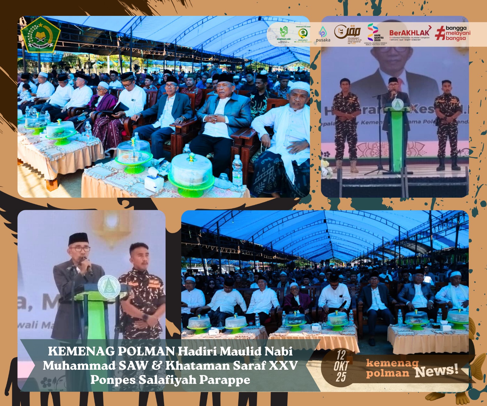 Kemenag Polman Hadiri Peringatan Maulid Nabi Muhammad SAW dan Khataman Saraf XXV di Ponpes Salafiyah Parappe