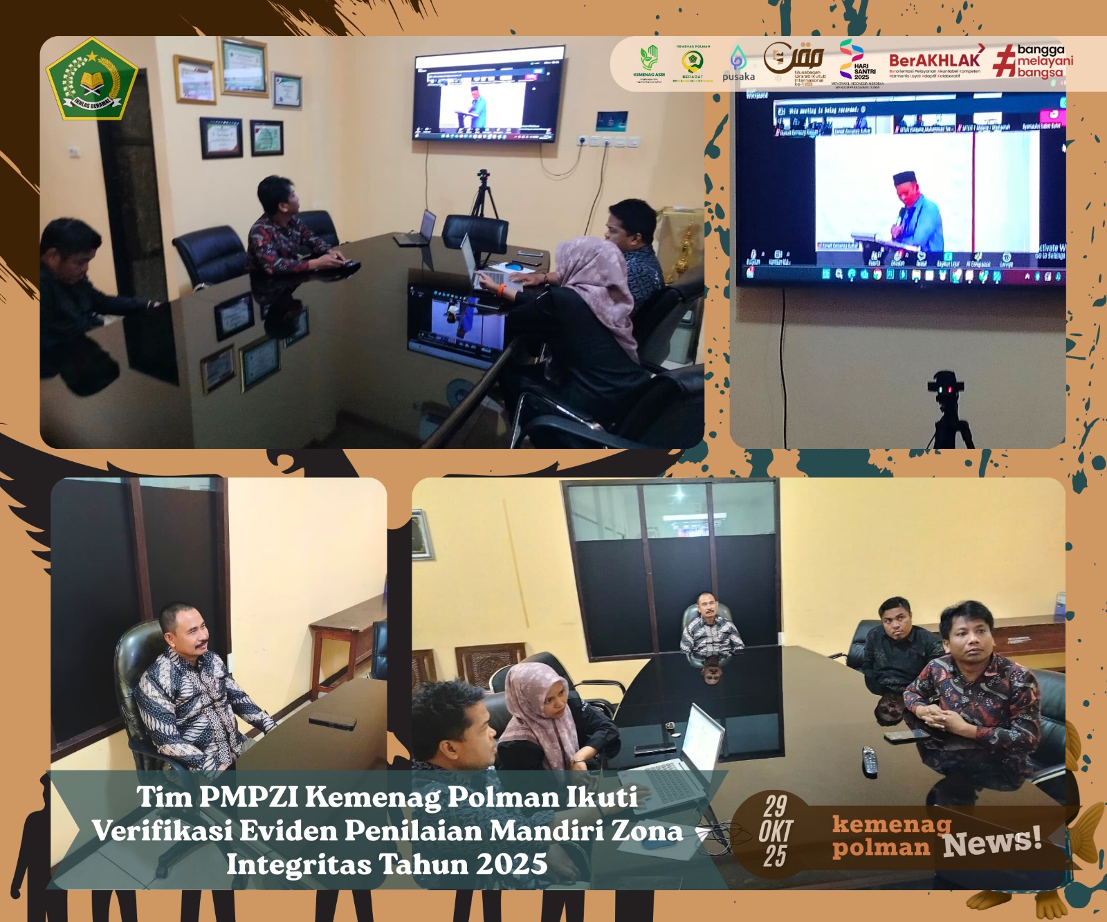 Tim PMPZI Kemenag Polman Ikuti Verifikasi Eviden Penilaian Mandiri Zona Integritas Tahun 2025
