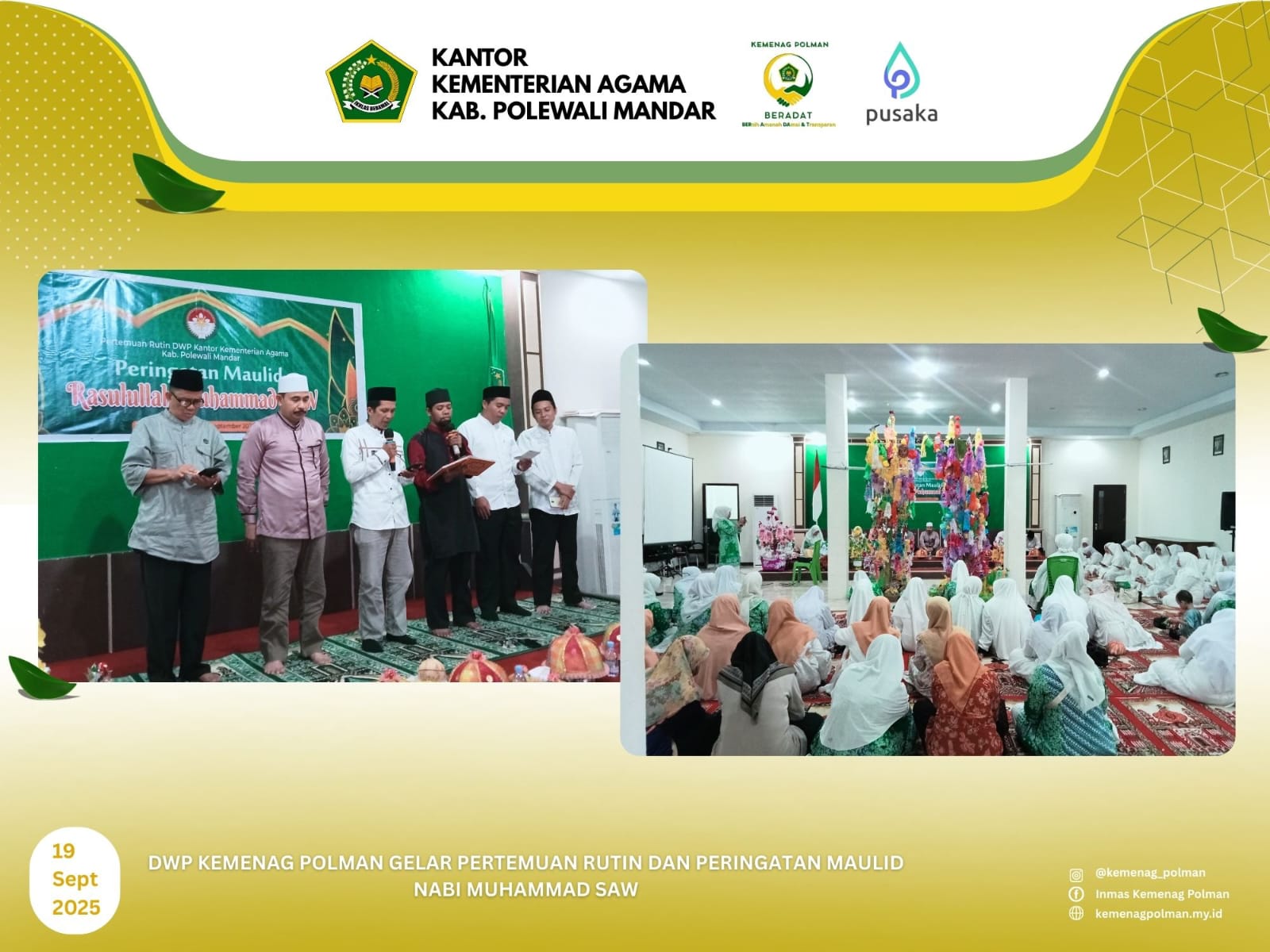 DWP Kemenag Polman Gelar Pertemuan Rutin dan Peringatan Maulid Nabi Muhammad SAW