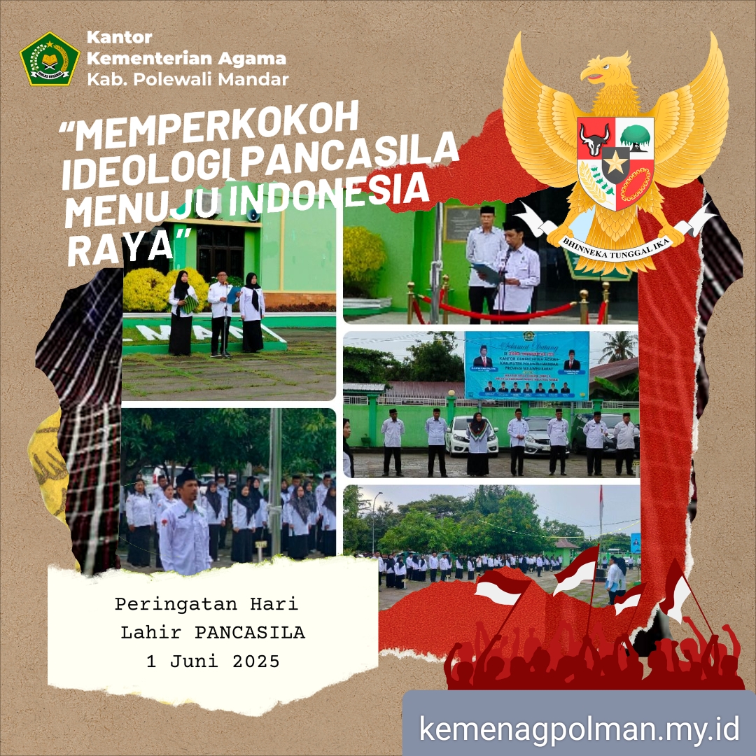 Dirgahayu Pancasila! Jayalah Indonesiaku!" menggema di Kantor Kemenag Polewali Mandar