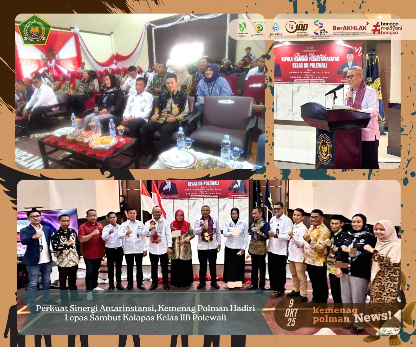 Perkuat Sinergi Antarinstansi, Kemenag Polman Hadiri Lepas Sambut Kalapas Kelas IIB Polewali