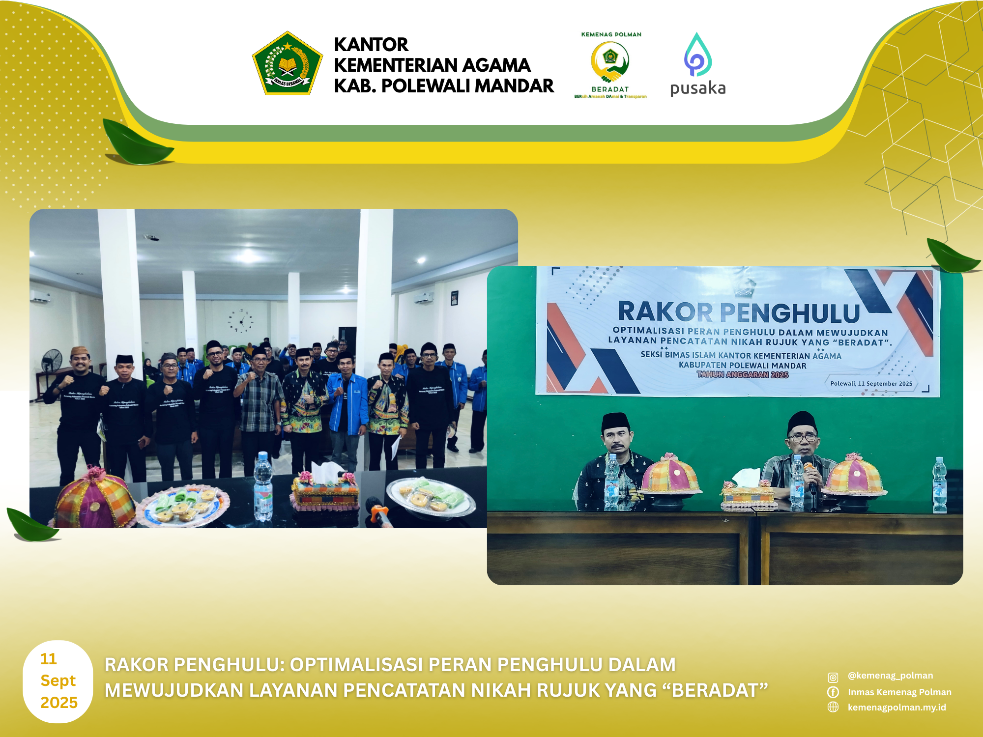 Rakor Penghulu: Optimalisasi Peran Penghulu dalam Mewujudkan Layanan Pencatatan Nikah Rujuk yang “BERADAT”