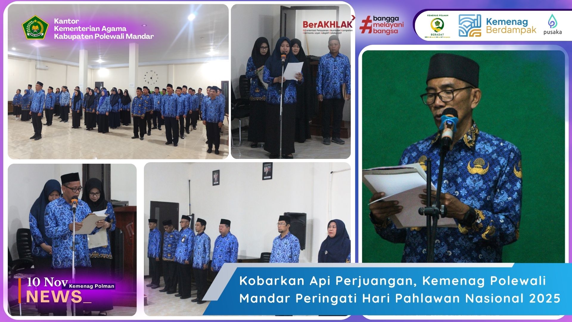 Kobarkan Api Perjuangan, Kemenag Polewali Mandar Peringati Hari Pahlawan Nasional 2025