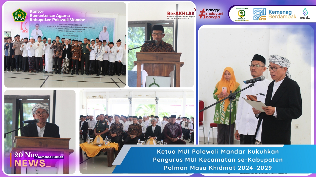 Ketua MUI Polewali Mandar Kukuhkan Pengurus MUI Kecamatan se-Kabupaten Polman Masa Khidmat 2024–2029