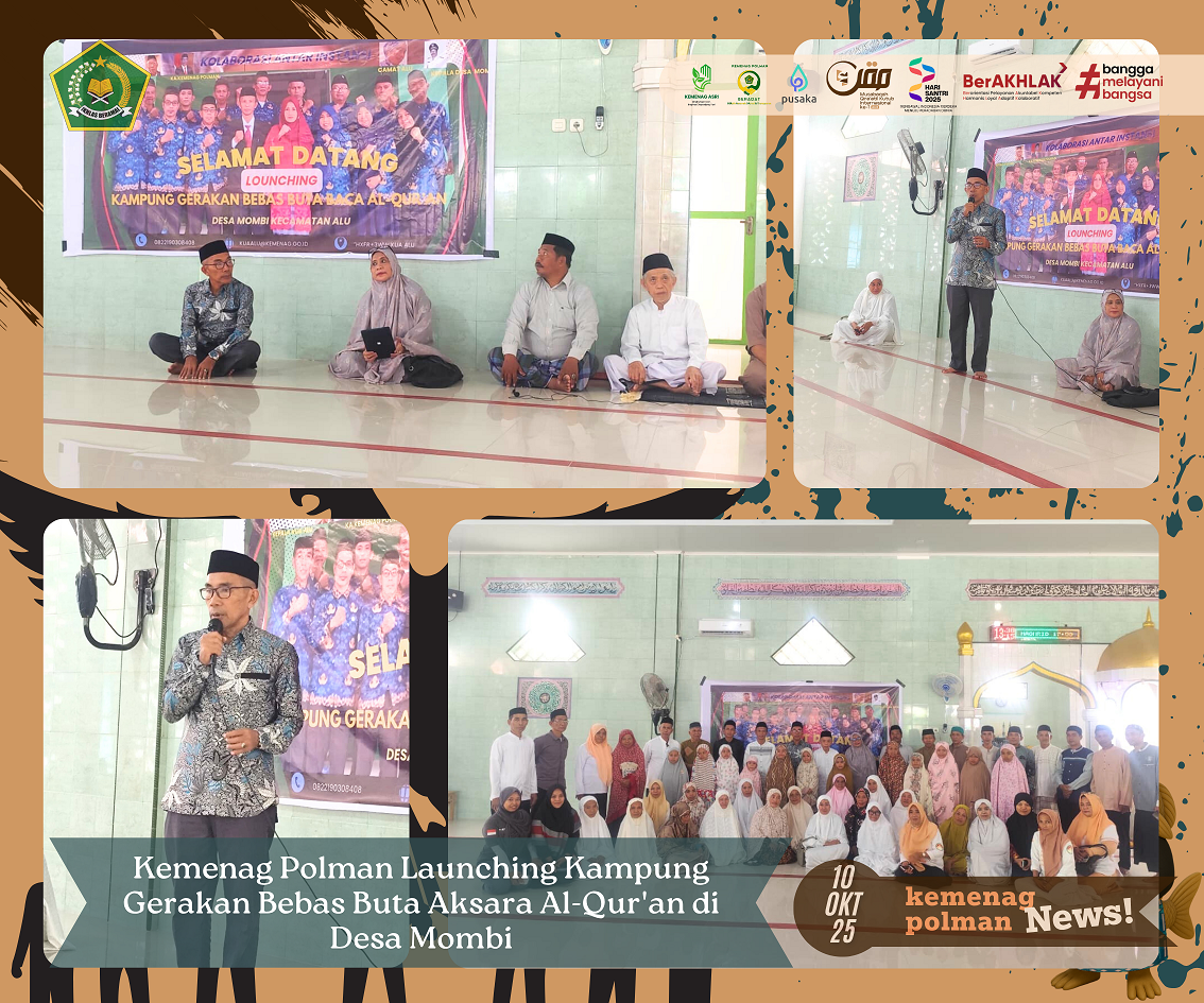 Kemenag Polman Launching Kampung Gerakan Bebas Buta Aksara Al-Qur'an di Desa Mombi